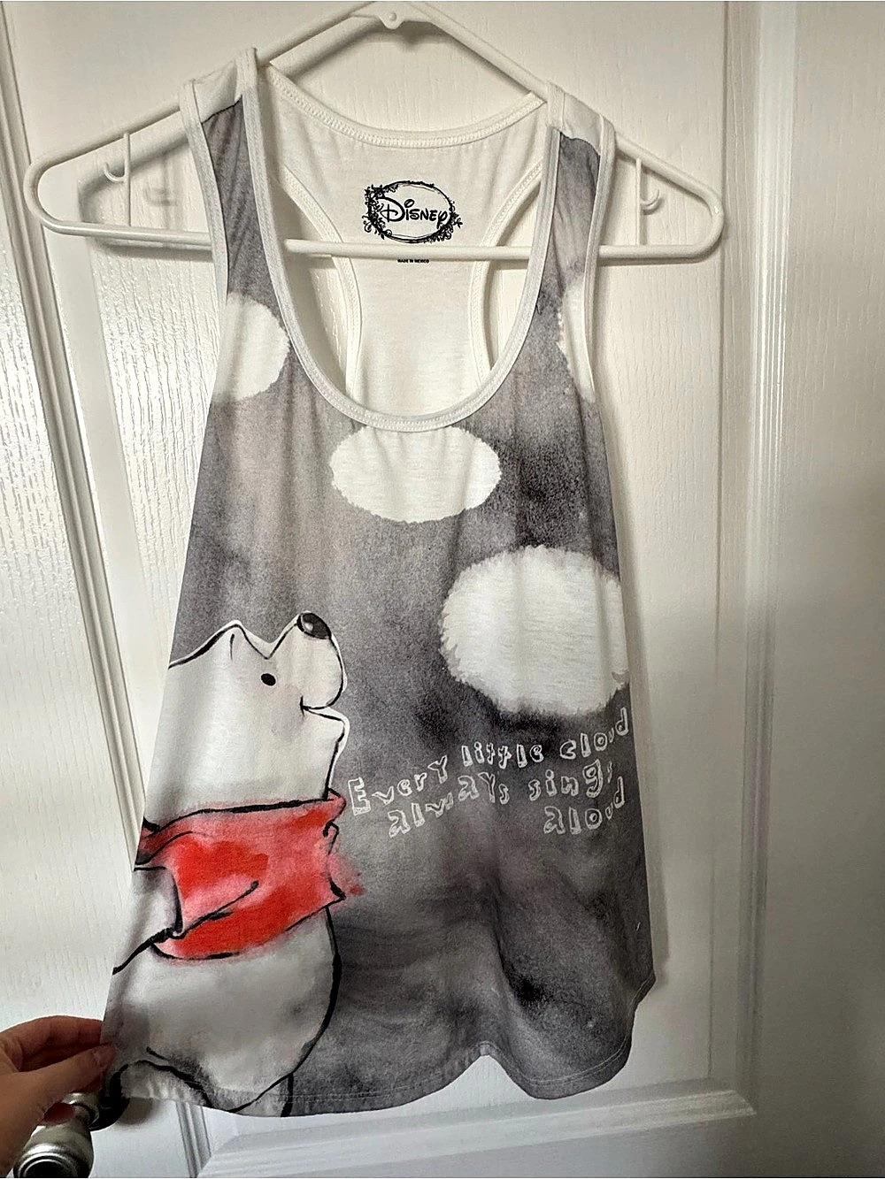 Disney Winnie the Pooh Every Little Cloud Always Sings Aloud Racerback Tank Top